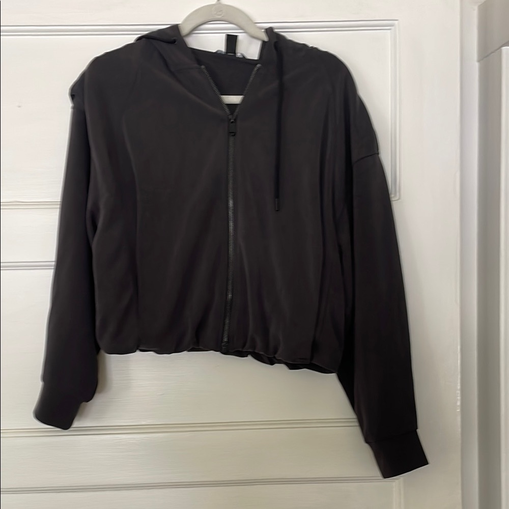 Athleta black/grey zip up hooded sweatshirt
